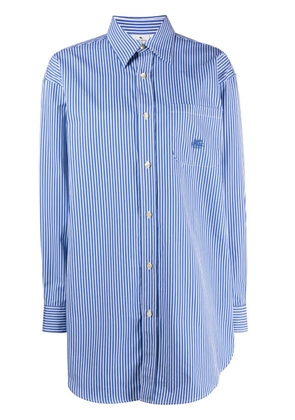 ETRO striped logo-embroidered cotton shirt - Blue