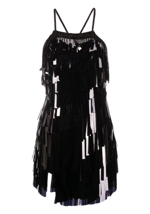 The Attico sequin-embellished fitted dress - Black