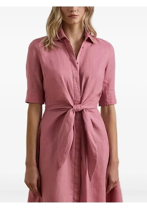 Lauren Ralph Lauren tie-front shirt dress - Pink