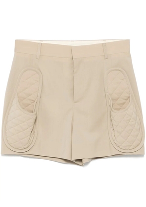 Moschino wool quilted-pocket shorts - Neutrals