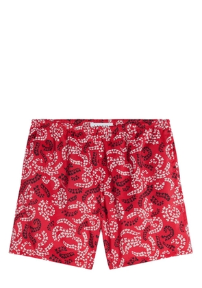 Lanvin leaf-print swim shorts - Red