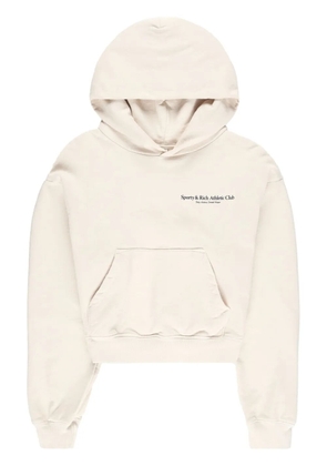 Sporty & Rich logo-print cotton hoodie - Neutrals