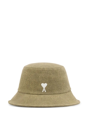 AMI Paris Ami de Coeur-embroidered bucket hat - Green
