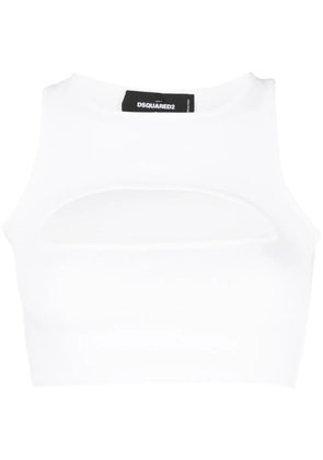 DSQUARED2 cut-out sleeveless cropped top - White