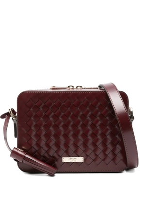 Aspinal Of London Camera woven mini crossbody bag - Red