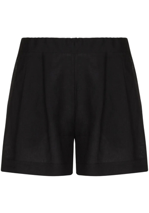 Asceno organic linen elasticated shorts - Black