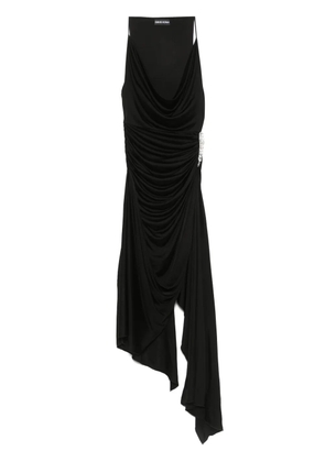 David Koma crystal-claw detailed asymmetric midi dress - Black
