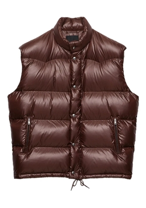 Prada quilted stand-up collar gilet - Brown