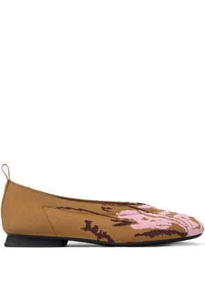 Camper floral-pattern ballet flats - Brown