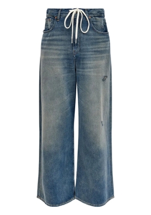 MM6 Maison Margiela drawstring-waistband wide-leg jeans - Blue