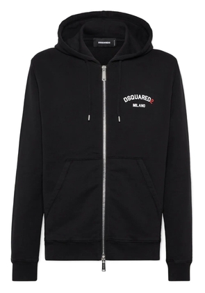DSQUARED2 logo-print zip-up hoodie - Black