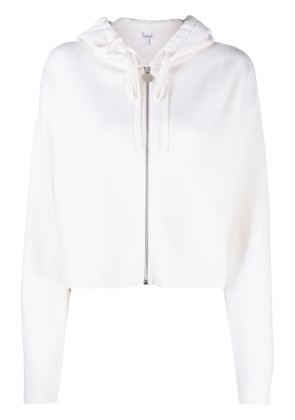 LOEWE cropped zip-up hoodie - White