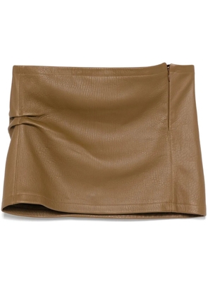 Jade Cropper leather mini skirt - Brown