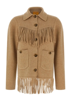 Guest In Residence fringe-detailed wool cardigan - Neutrals