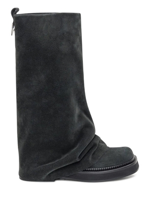 The Attico slouch suede knee-high boots - Grey