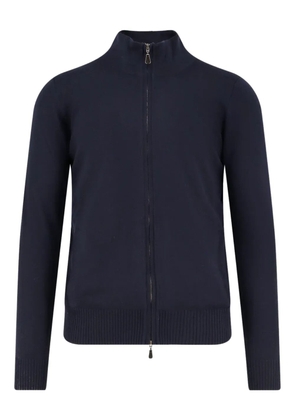 ALPHA STUDIO zip-fastening high-collar cardigan - Blue