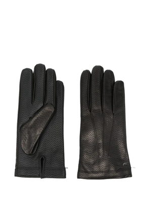 Emporio Armani perforated lambskin gloves - Black