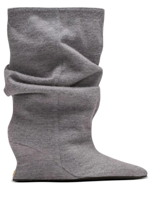 Balmain 75mm slouchy wedge ankle boots - Grey