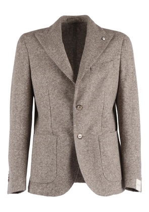 L.B.M. 1911 textured pocket blazer - Brown