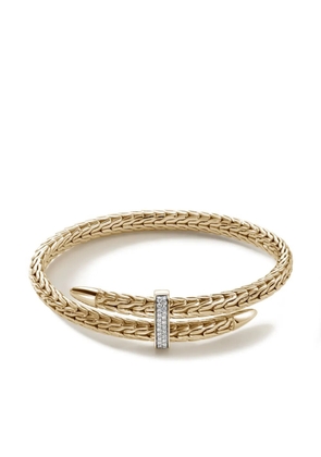 John Hardy 18kt yellow gold Spear diamond cuff bracelet