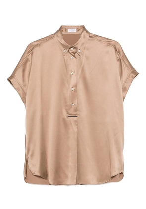 Brunello Cucinelli buttoned silk top - Neutrals