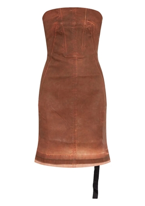 Rick Owens DRKSHDW strapless denim dress - Orange