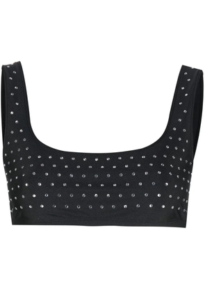 THE ANDAMANE crystal-embellished sports bra - Black