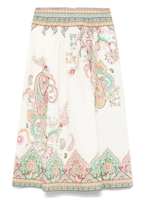 ETRO printed cotton midi skirt - Neutrals