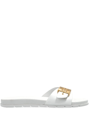 Tory Burch buckle slides - White