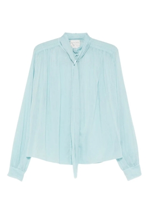 Forte Forte tie-neck long-sleeve blouse - Blue