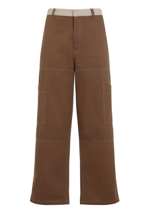 Off-White cotton trousers - Brown