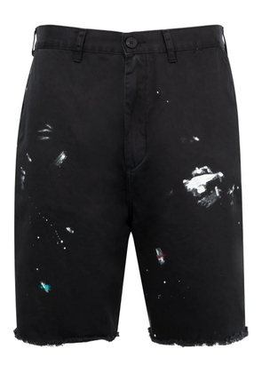 GALLERY DEPT. paint-splatter frayed shorts - Black