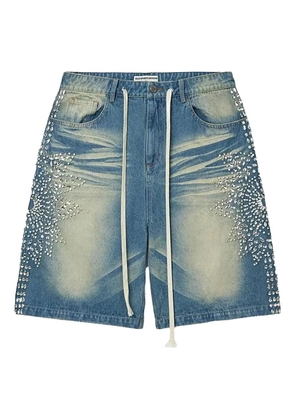 Vale Sirens crystal jean shorts - Blue