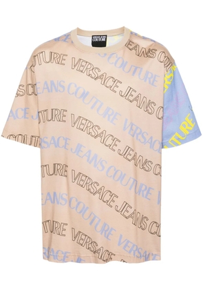 Versace Jeans Couture logo-print colour-block T-shirt - Neutrals