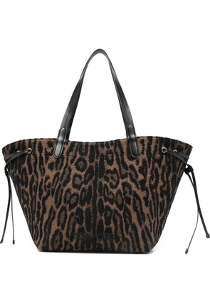 TOM FORD large leopard-jacquard tote bag - Brown