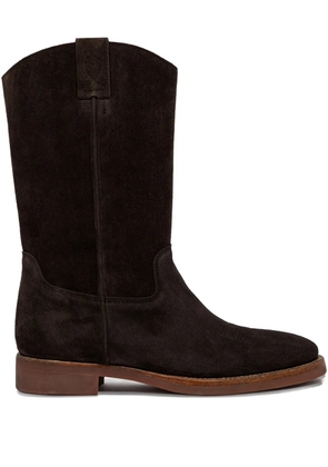 Buttero panelled suede boots - Brown
