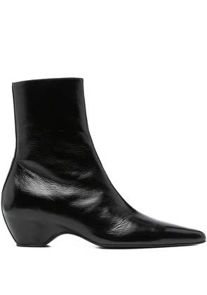 KHAITE Arizona pointed-toe calf leather ankle boots - Black