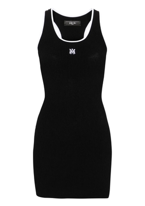AMIRI contrasting-trim ribbed-knit minidress - Black