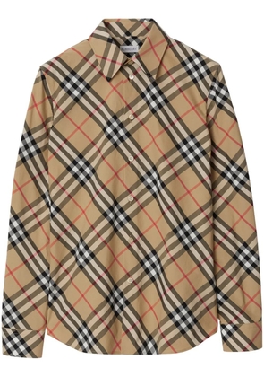 Burberry check-pattern cotton shirt - Neutrals