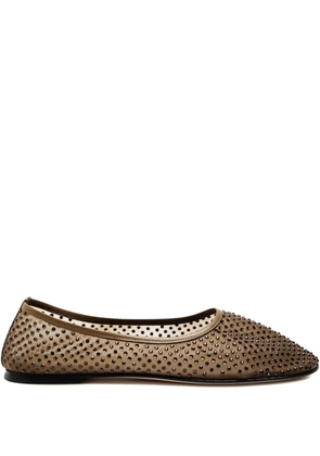 Dear Frances Balla crystal-embellished ballet flats - Brown