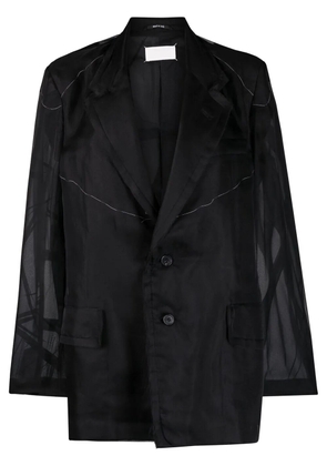Maison Margiela sheer-panel single-breasted jacket - Black