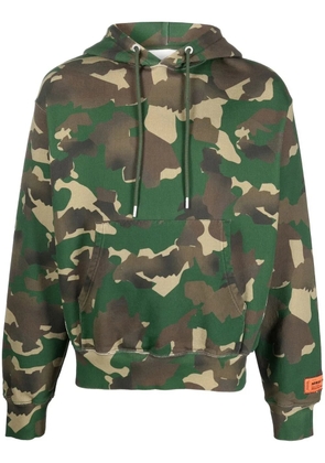 Heron Preston camouflage-pattern cotton hoodie - Green