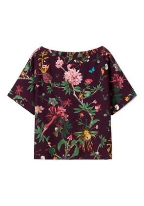 La DoubleJ floral short-sleeve blouse - Purple