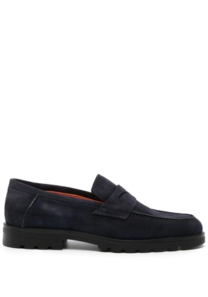 Santoni almond-toe penny loafers - Blue