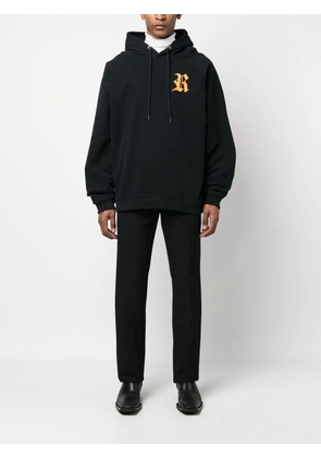 Raf Simons monogram-print hoodie - Black