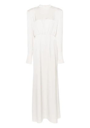 Magda Butrym draped-detail silk gown - Neutrals