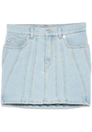 Mugler spiral-detail mini skirt - Blue