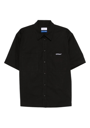 Off-White logo-embroidered shirt - Black