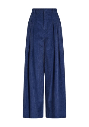 Rosie Assoulin wide leg pleat trousers - Blue