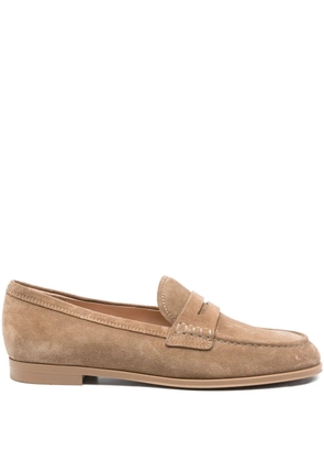 Gianvito Rossi Georgie penny suede loafers - Neutrals